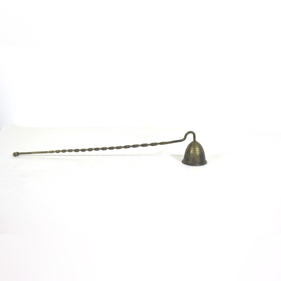 Vintage Etched Brass Candle Snuffer, Twisted Handle - Picture 3 of 8